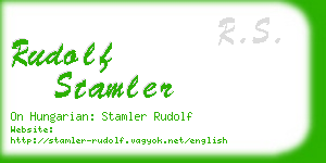 rudolf stamler business card